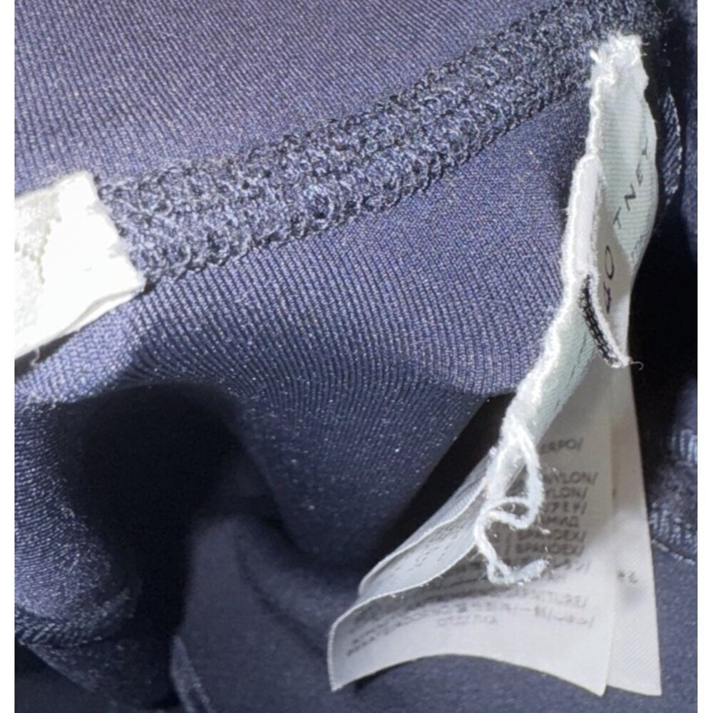 STELLA MCCARTNEY Navy Logo-print Scuba Tech Leggings Size 40/6-8 Small Pockets - Picture 6 of 12